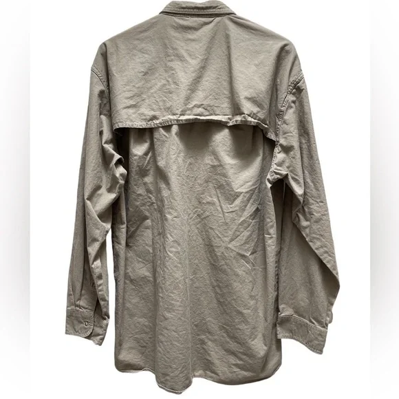 TAG Safari left handed Hunter khaki long sleeve button shirt XL - Picture 2 of 7